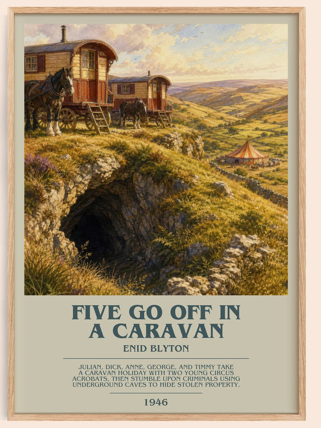 Five Go Off In A Caravan Bookish Wall Art by Enid Blyton