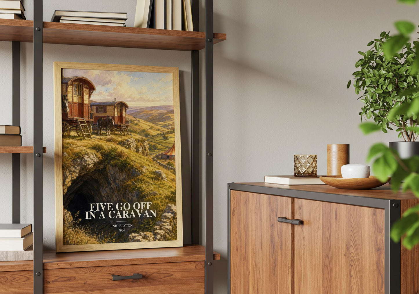Five Go Off In A Caravan book watercolour illustration paper finish options – matte satin gloss