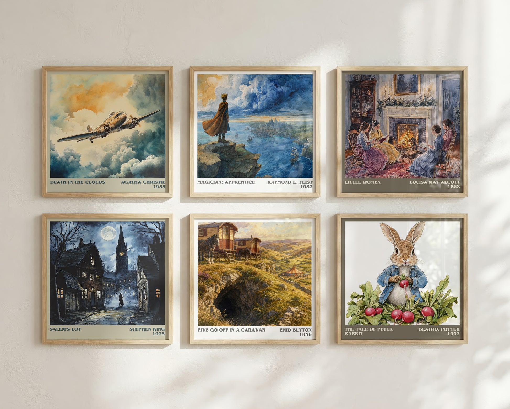 Five Go Off In A Caravan literary print framed by window – literary home decor