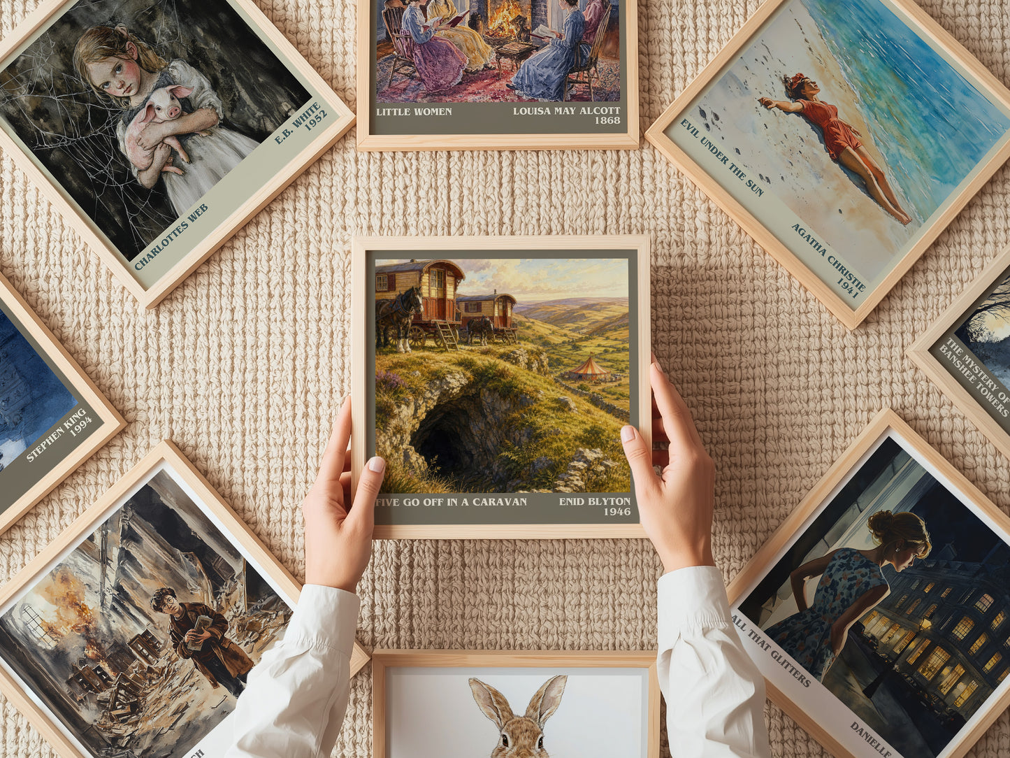 Five Go Off In A Caravan literary book poster framed on wall – childrens wall art
