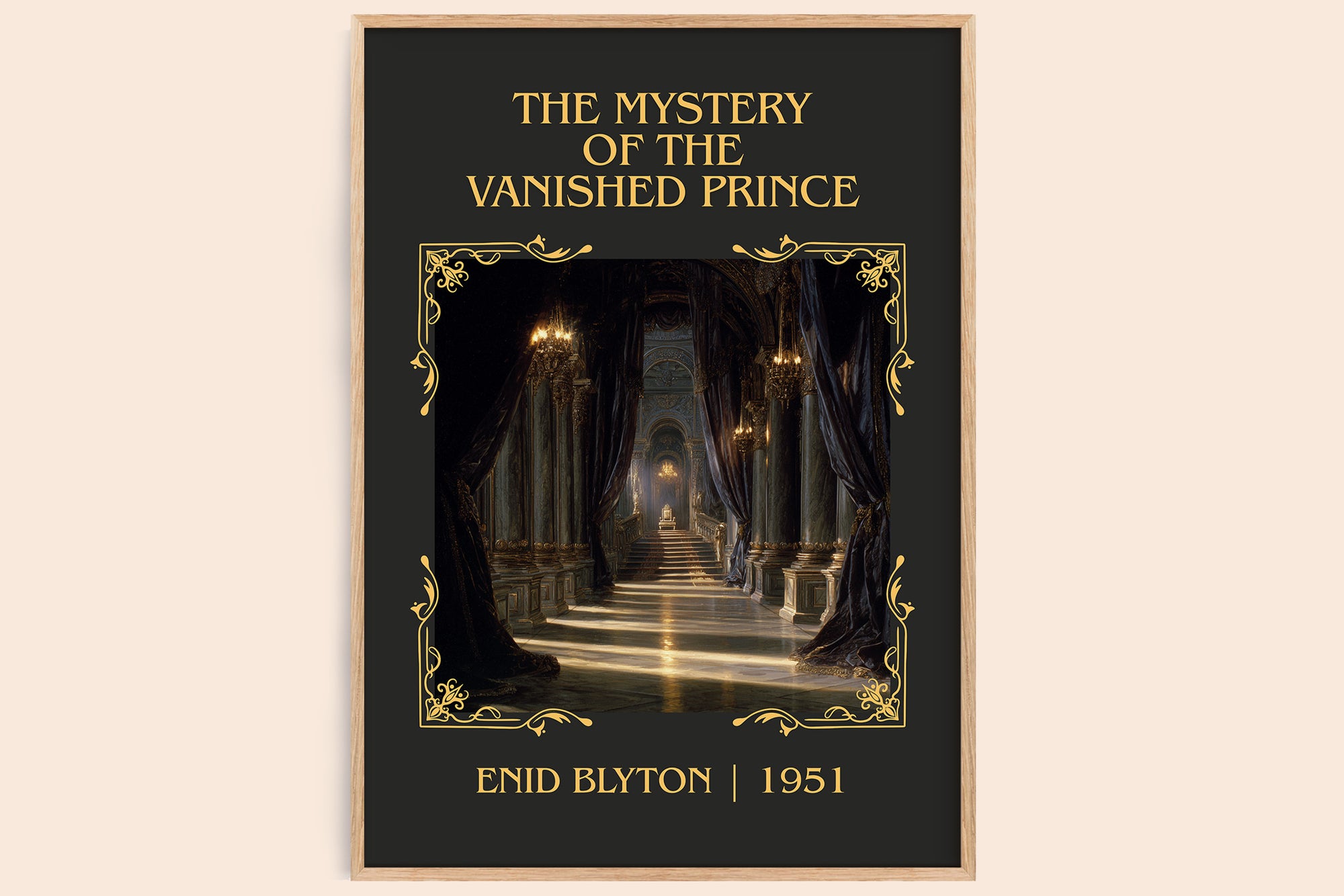 The Mystery of the Vanished Prince classic book art book poster by Enid Blyton – framed literary art print