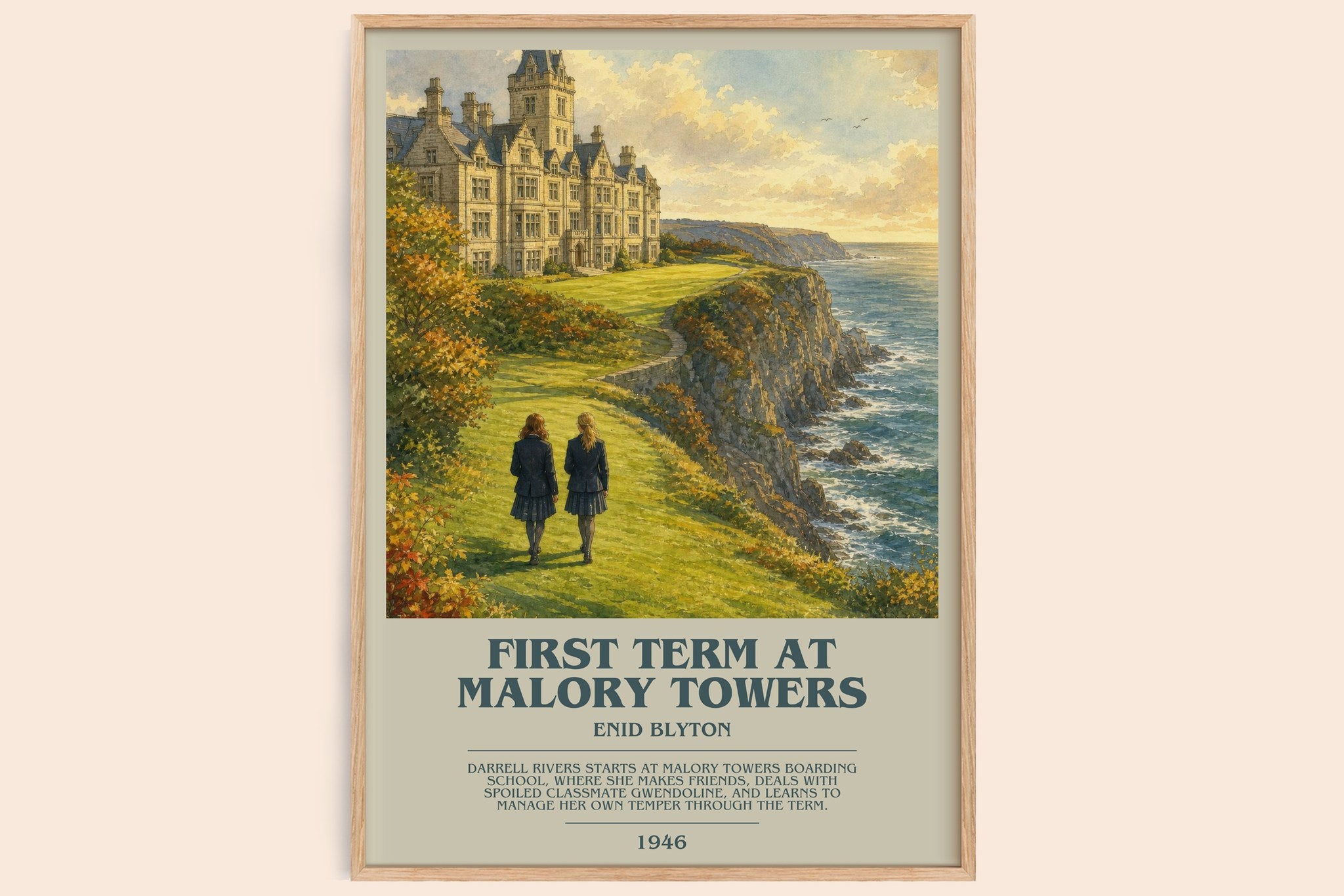First Term At Malory Towers Bookish Wall Art by Enid Blyton