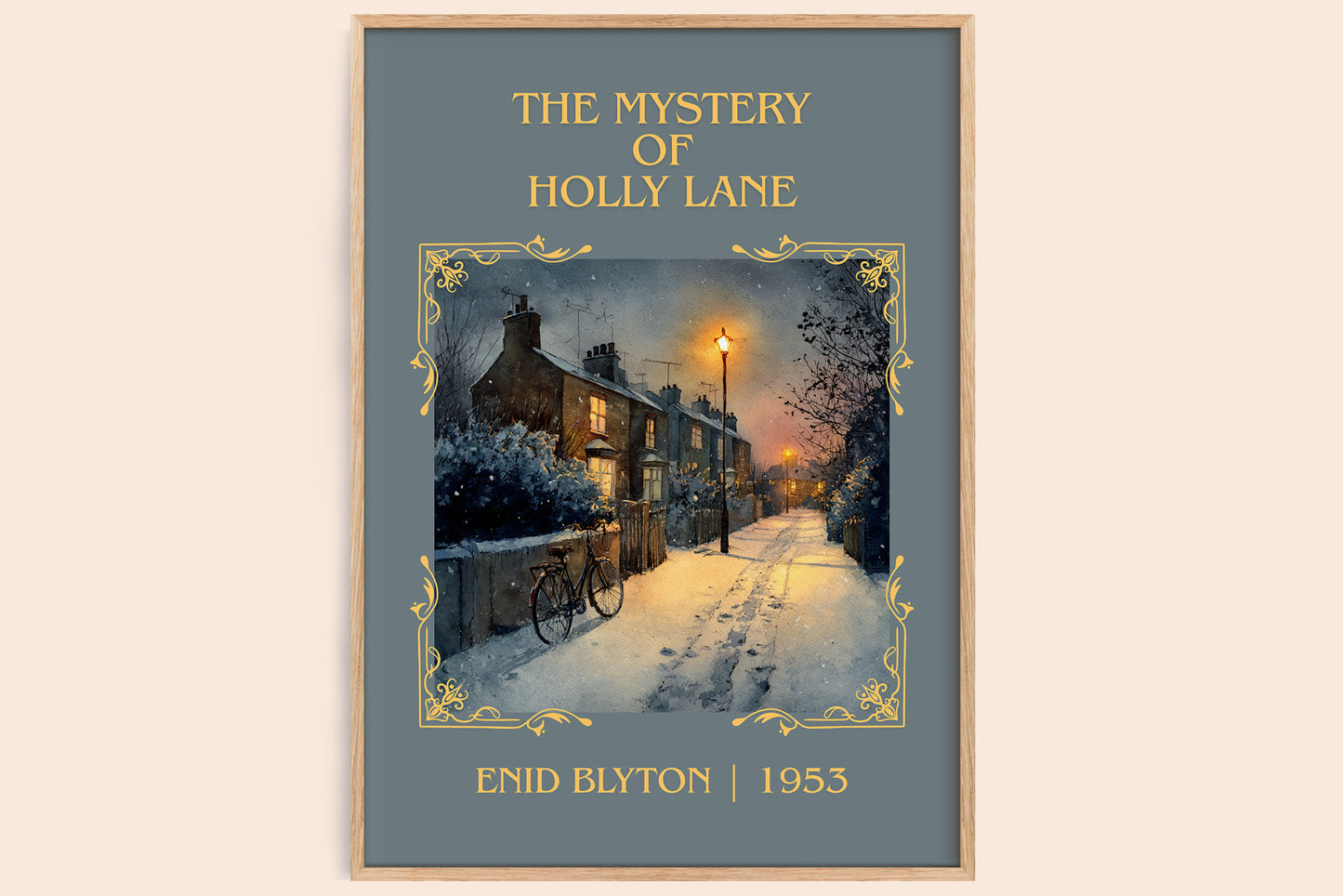 The Mystery of Holly Lane classic book art book poster by Enid Blyton – framed literary art print