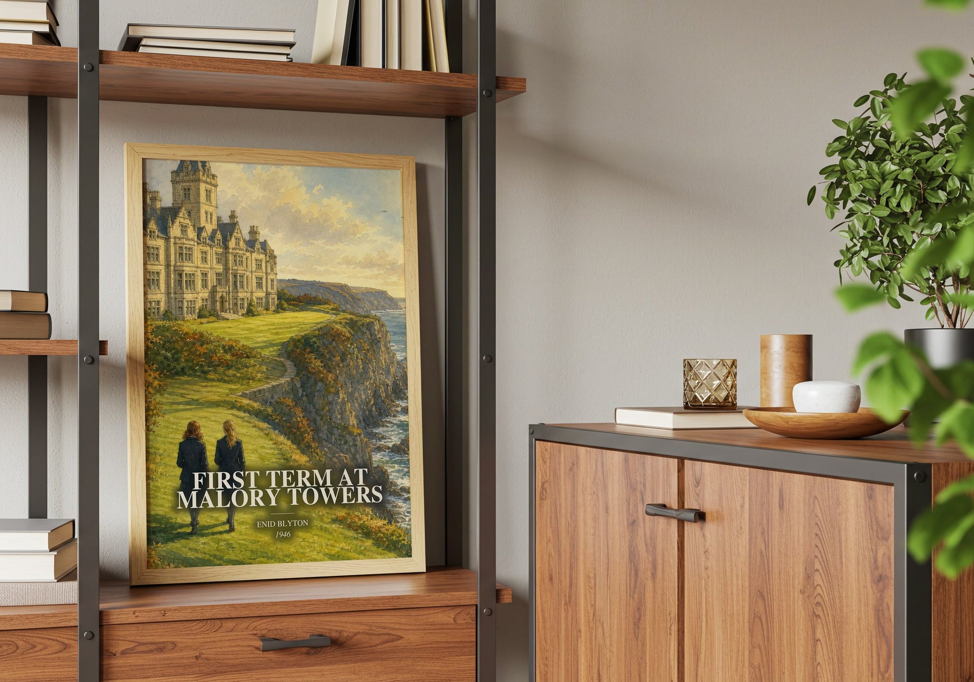 First Term At Malory Towers book watercolour illustration paper finish options – matte satin gloss