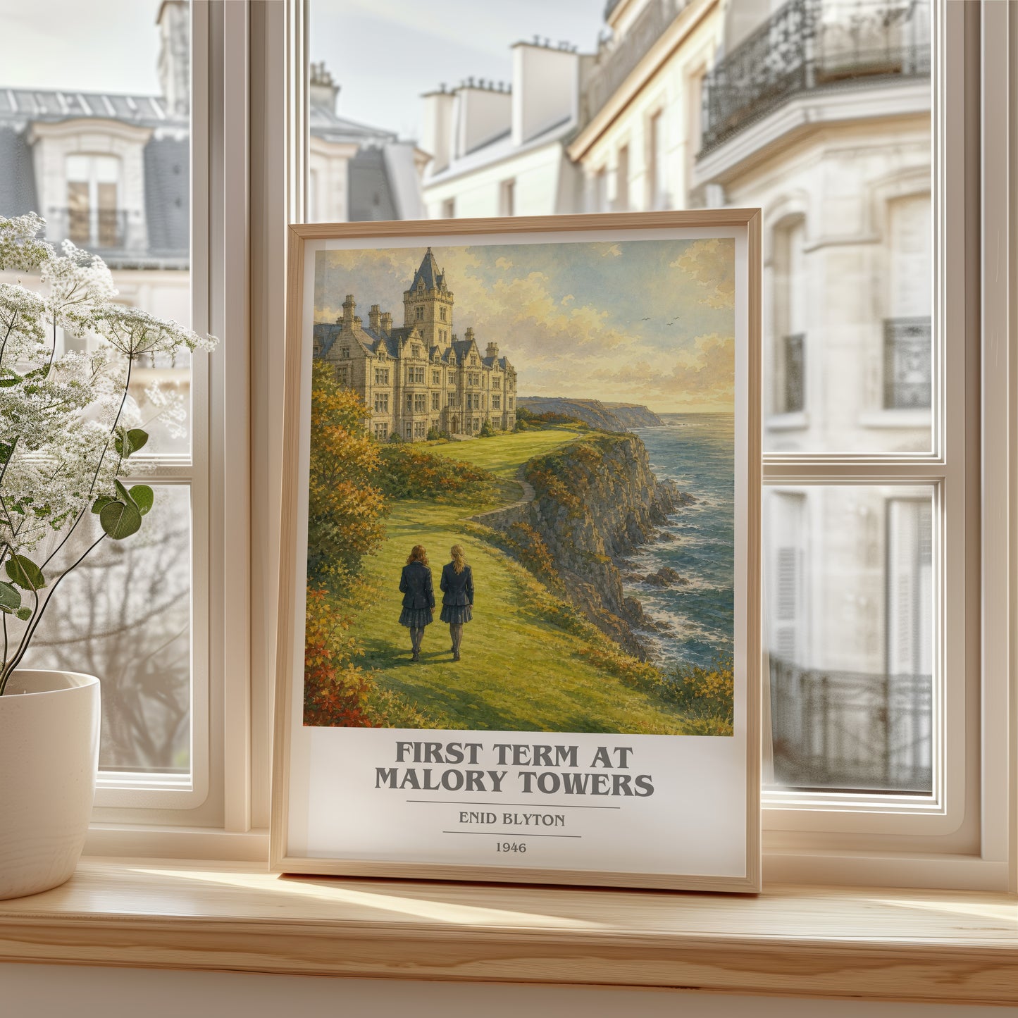 First Term At Malory Towers book cover poster colour and style options – Enid Blyton book art