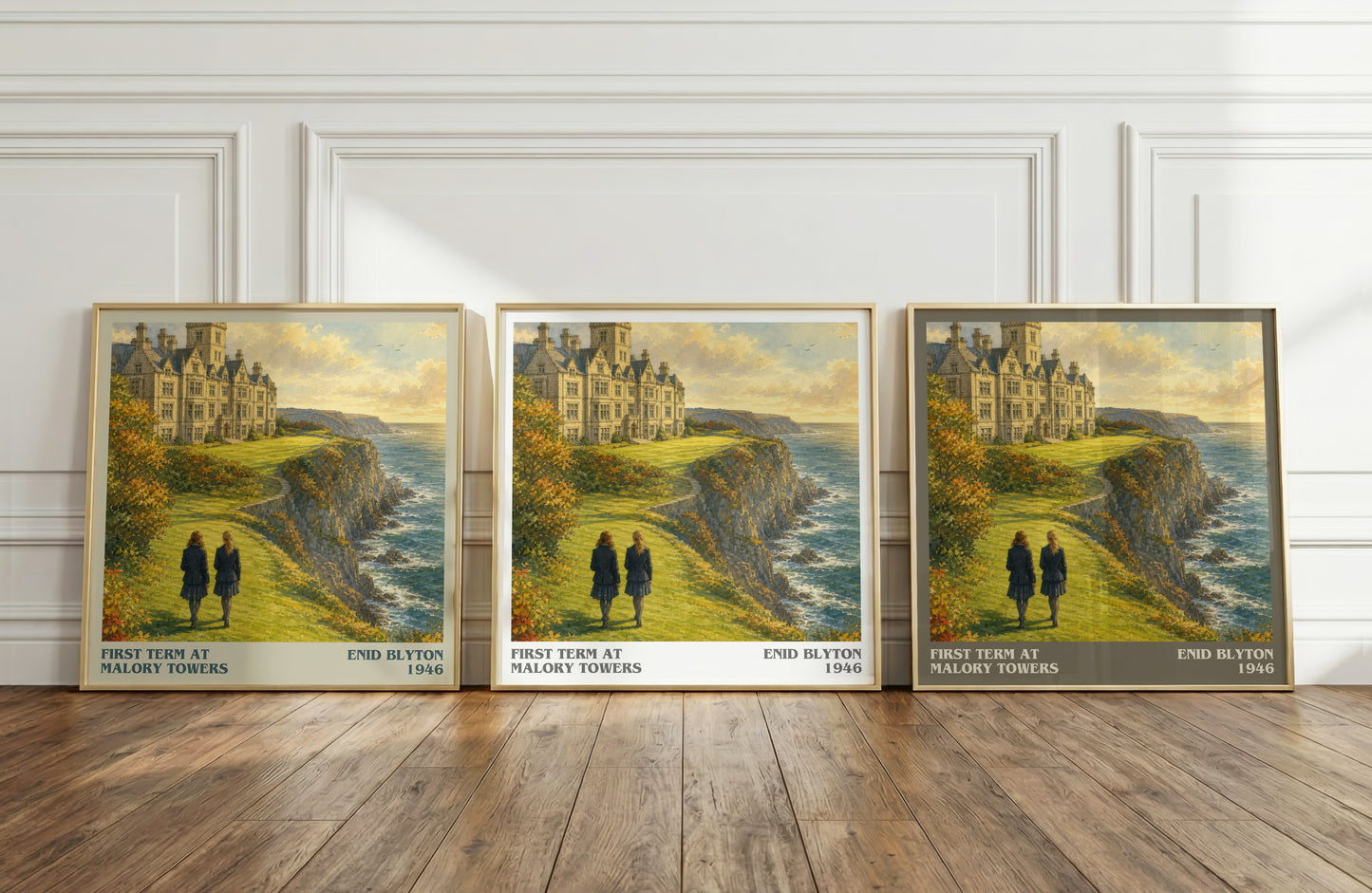 First Term At Malory Towers literary art print colour and style options – Enid Blyton book art