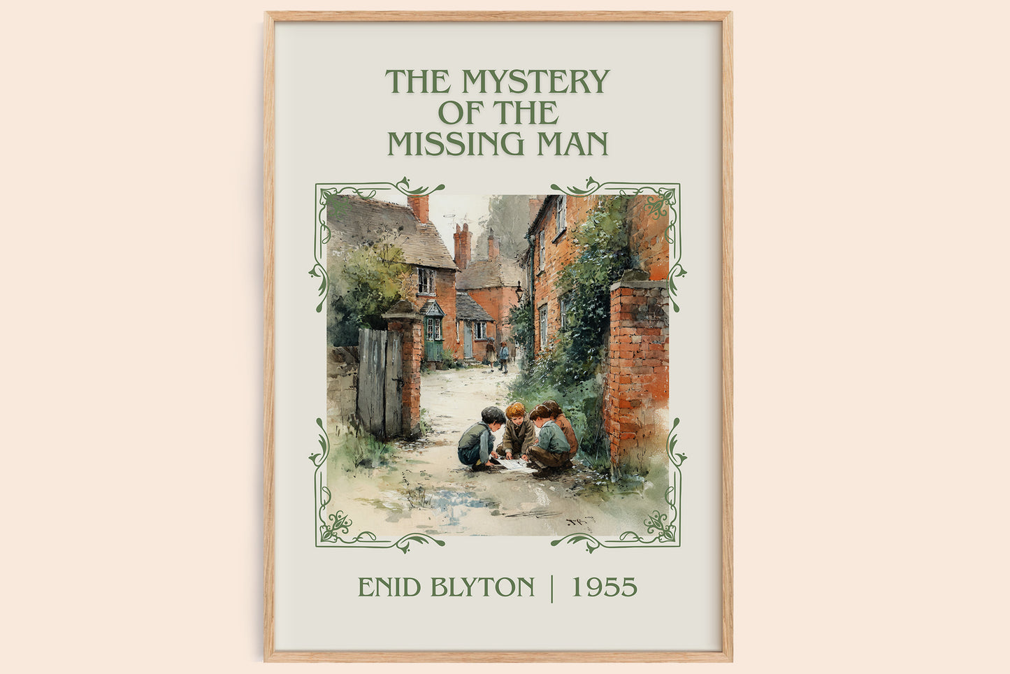 The Mystery Of The Missing Man classic book art book poster by Enid Blyton – framed literary art print
