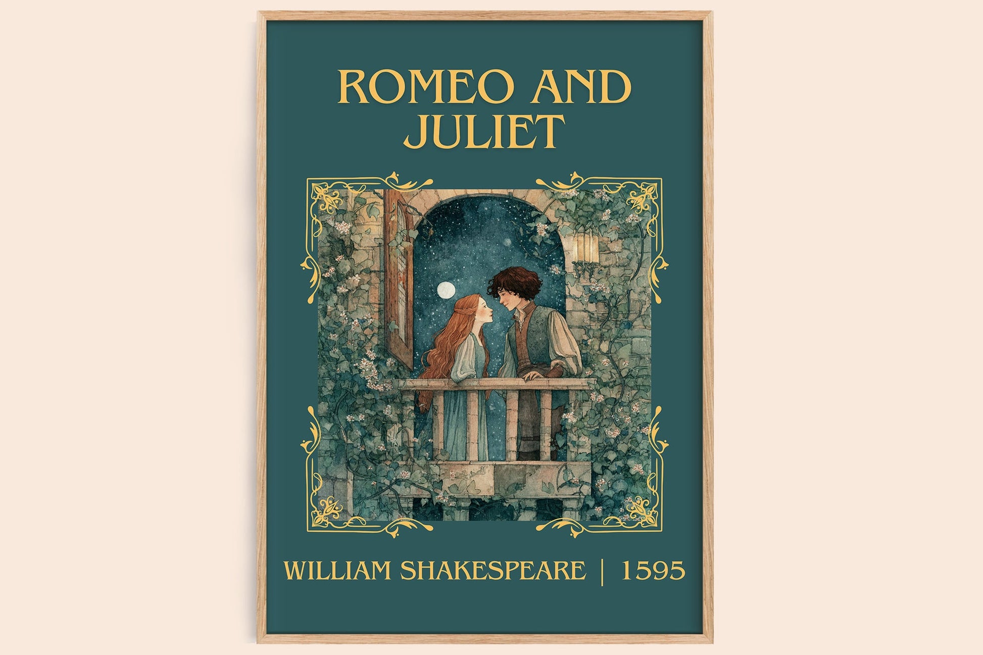 Romeo and Juliet classic book art book poster by William Shakespeare – framed literary art print