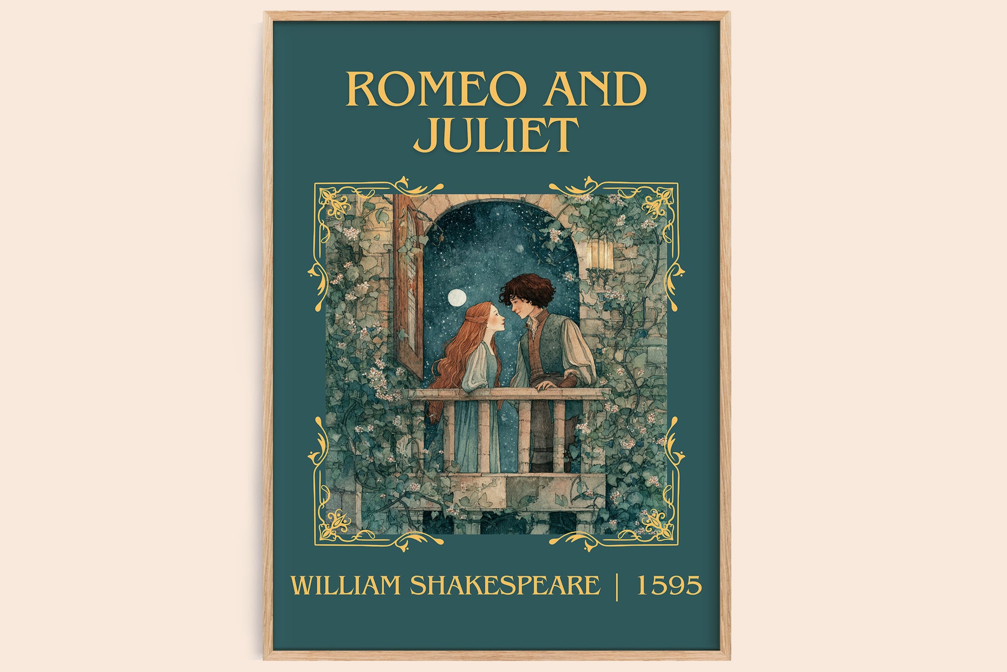 Romeo and Juliet classic book art book poster by William Shakespeare – framed literary art print