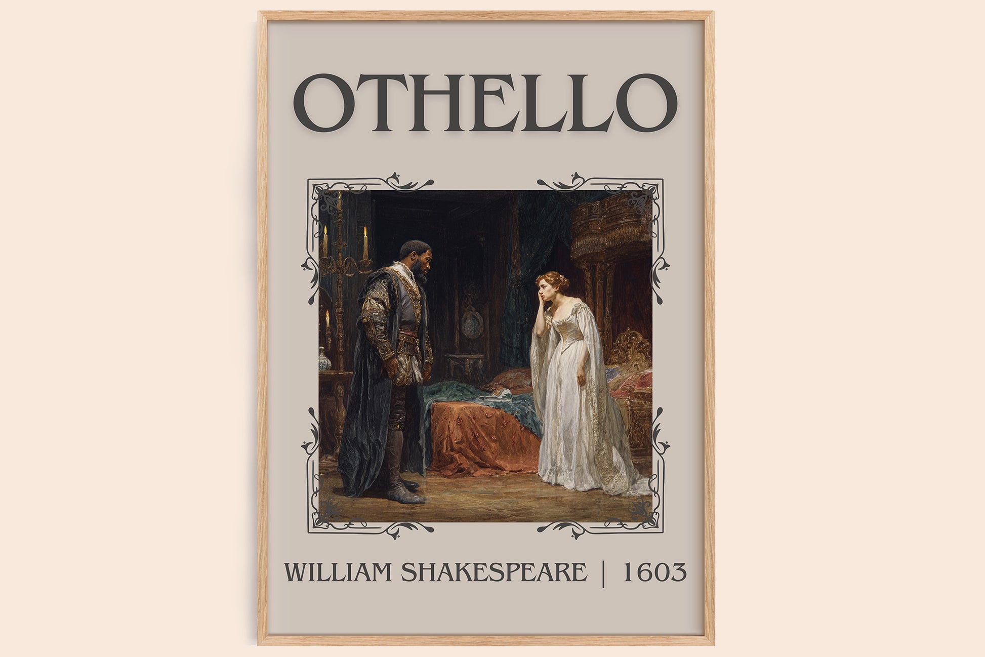 Othello classic book art book poster by William Shakespeare – framed literary art print