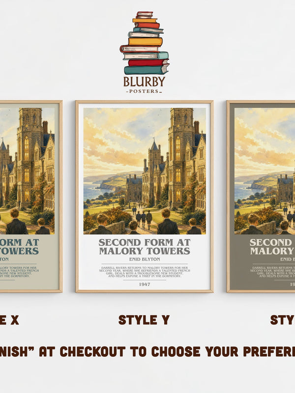 Second Form At Malory Towers bookish print in frame leaning in hallway – childrens wall art