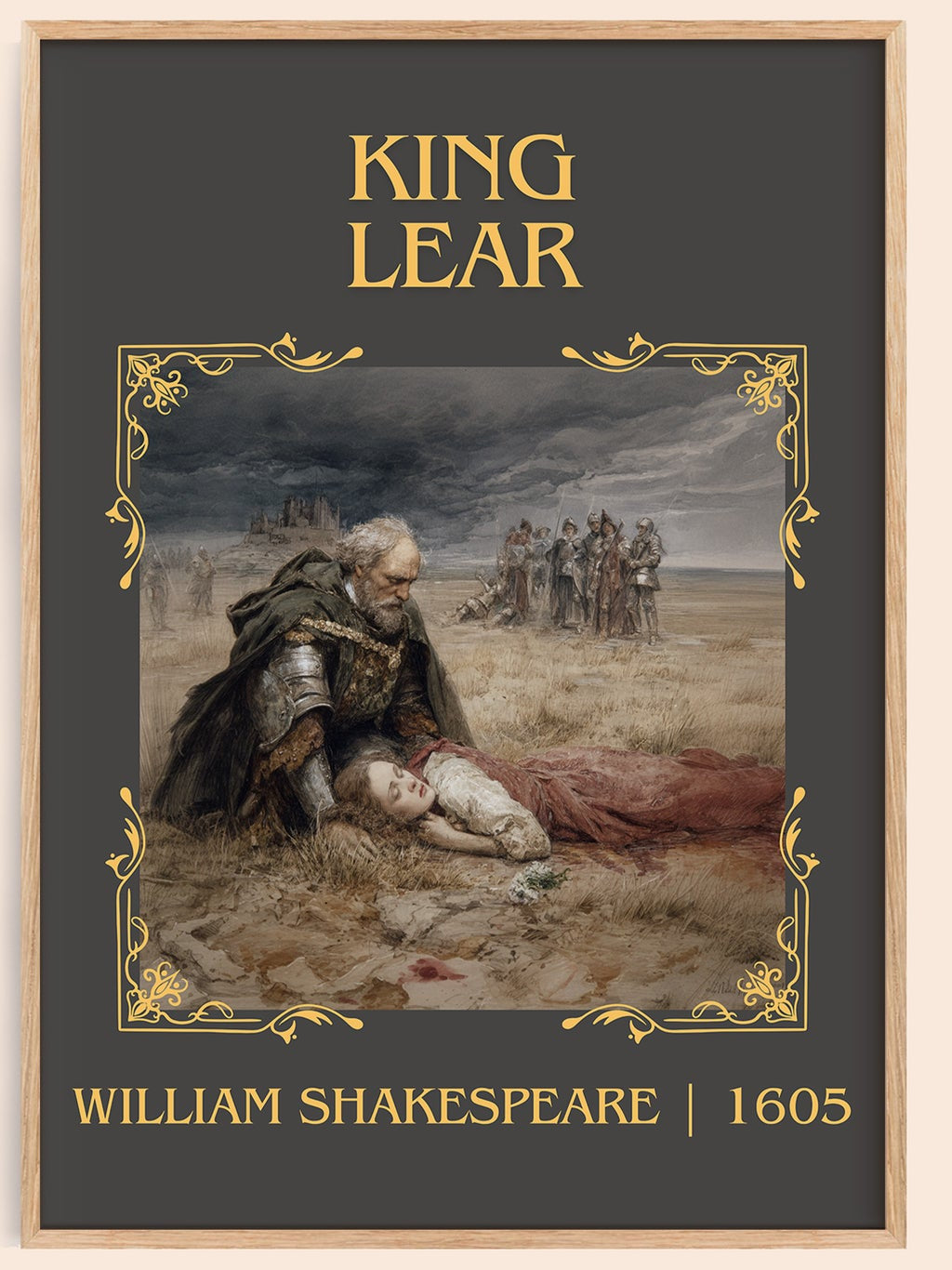 King Lear classic book art book poster by William Shakespeare – framed literary art print