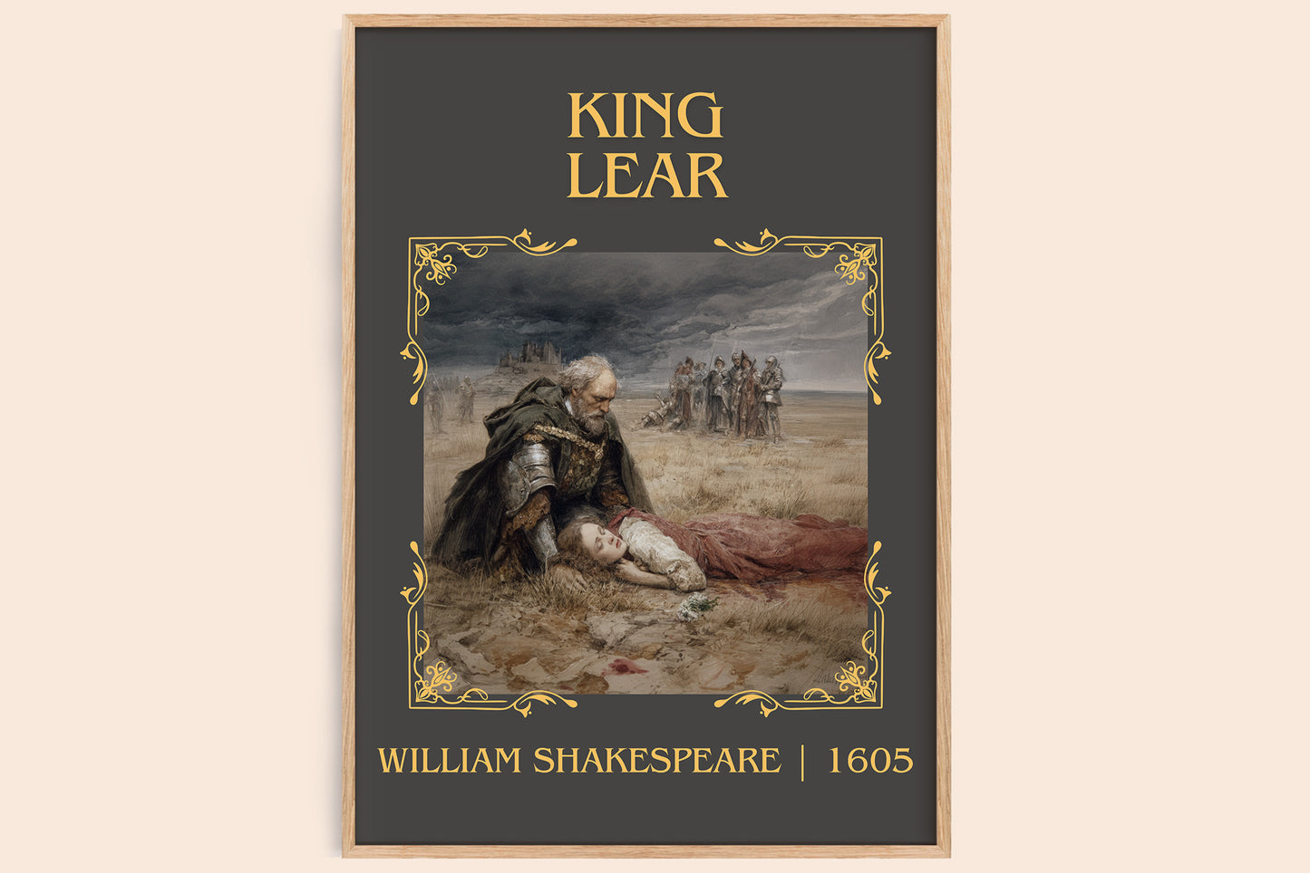 King Lear classic book art book poster by William Shakespeare – framed literary art print