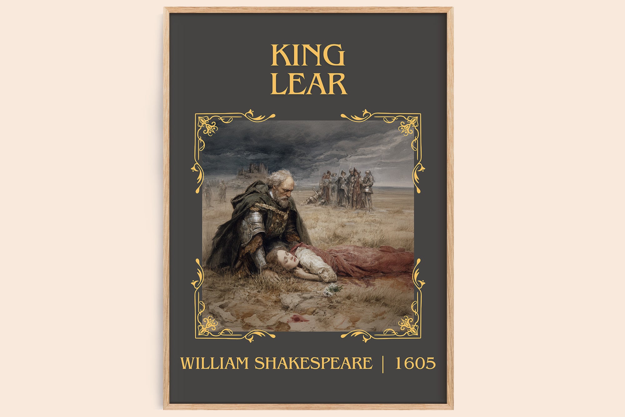 King Lear classic book art book poster by William Shakespeare – framed literary art print
