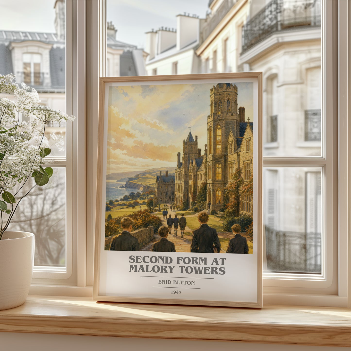 Second Form At Malory Towers book cover poster colour and style options – Enid Blyton book art