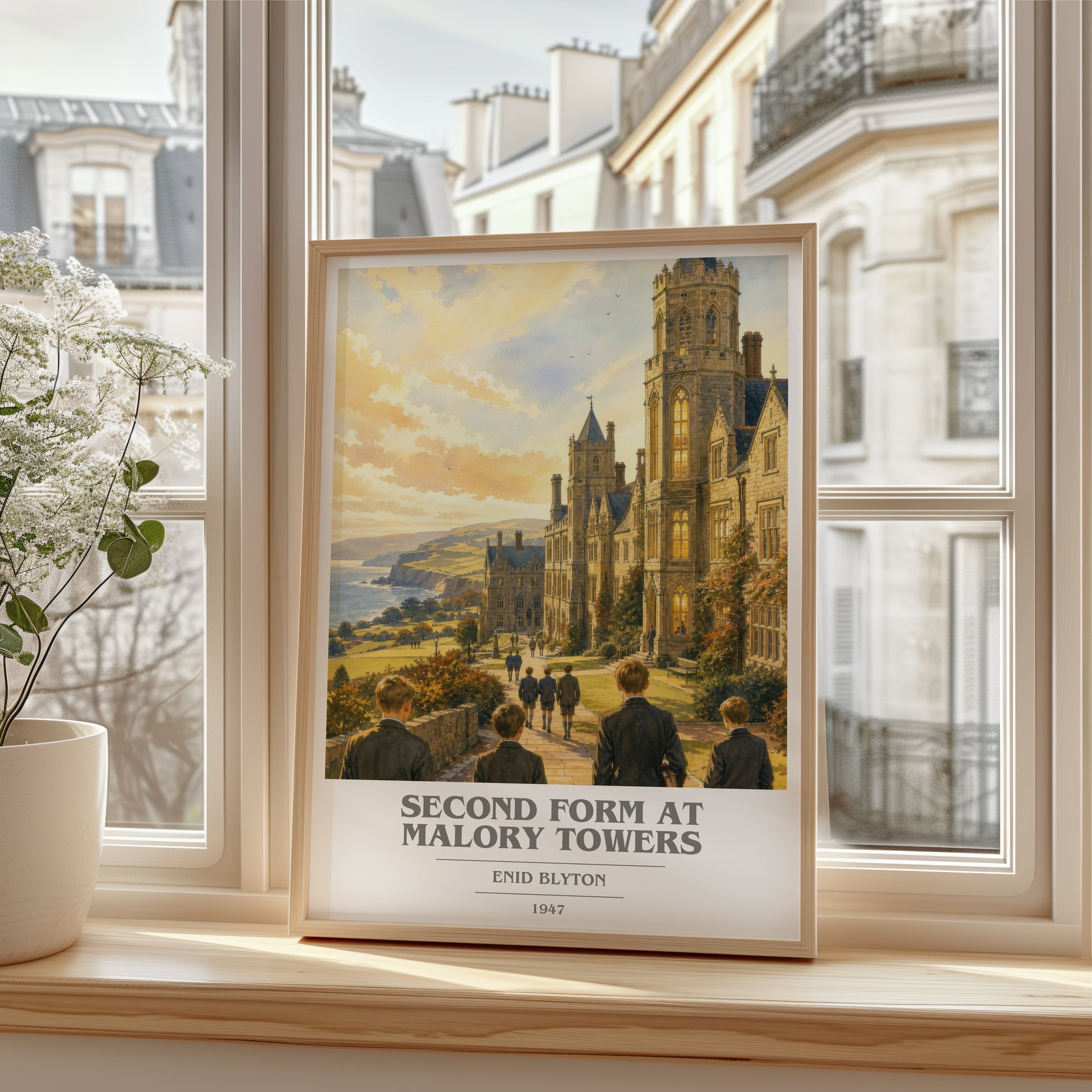 Second Form At Malory Towers book cover poster colour and style options – Enid Blyton book art