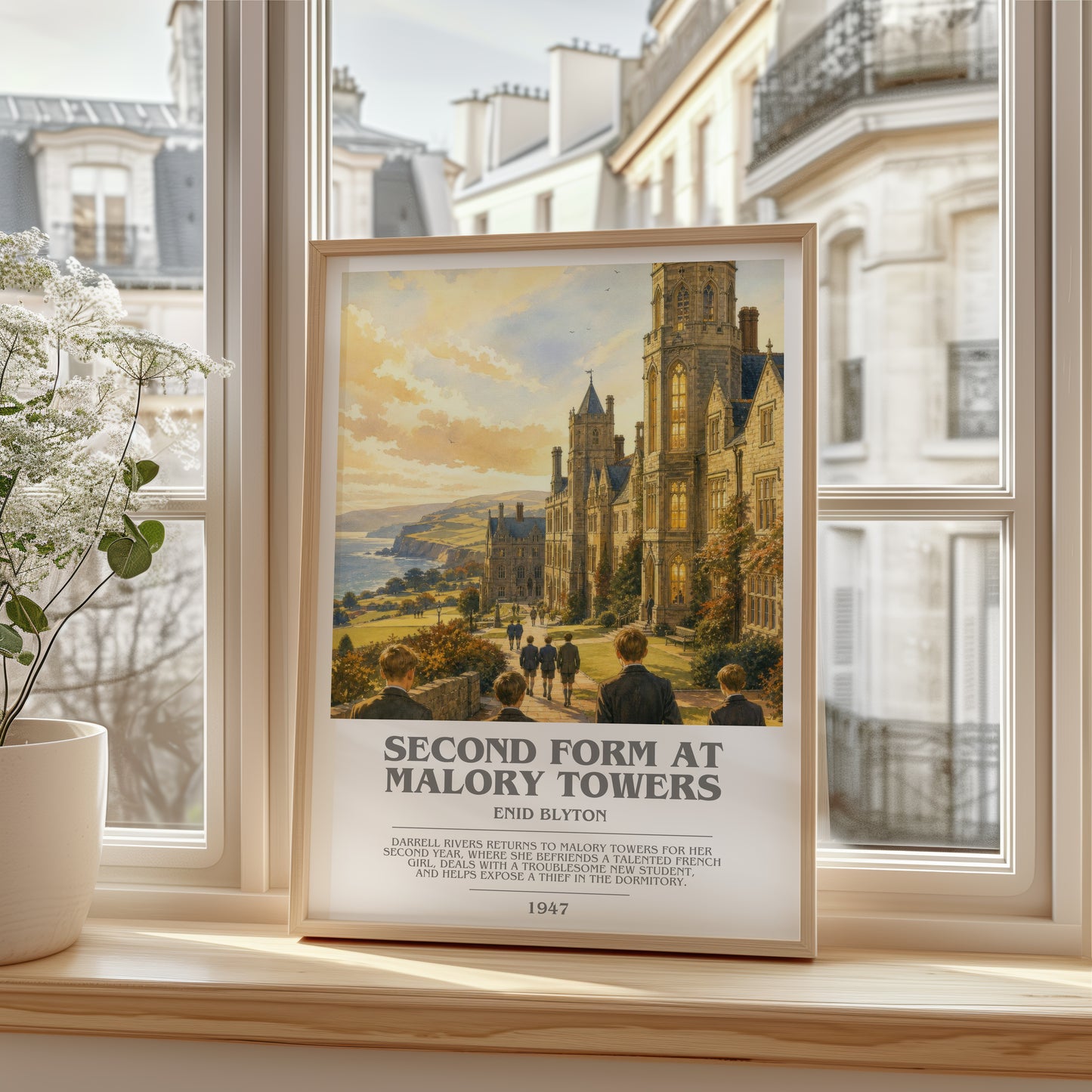 Second Form At Malory Towers bookish poster colour and style options – Enid Blyton book art