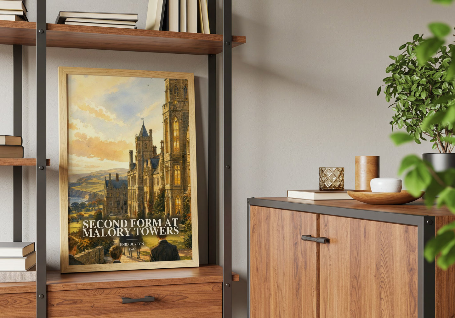 Second Form At Malory Towers book watercolour illustration paper finish options – matte satin gloss