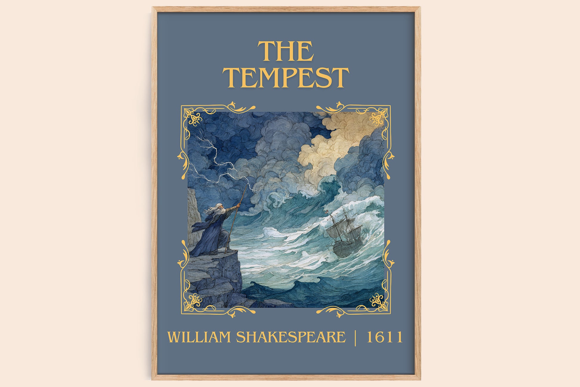 The Tempest classic book art book poster by William Shakespeare – framed literary art print