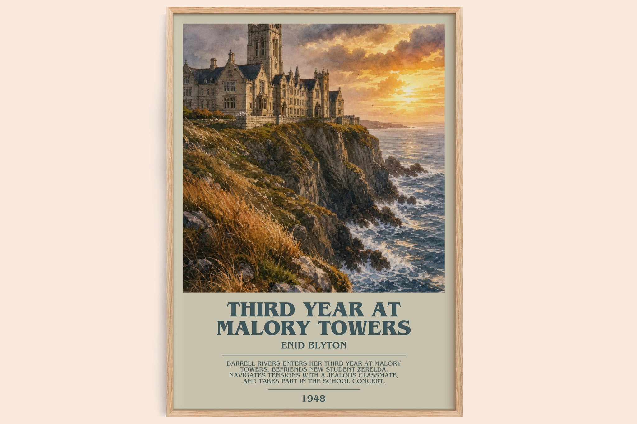 Third Year At Malory Towers Bookish Wall Art by Enid Blyton