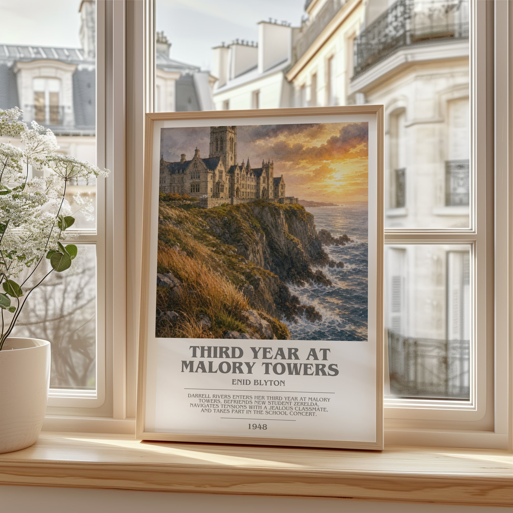 Third Year At Malory Towers bookish poster colour and style options – Enid Blyton book art
