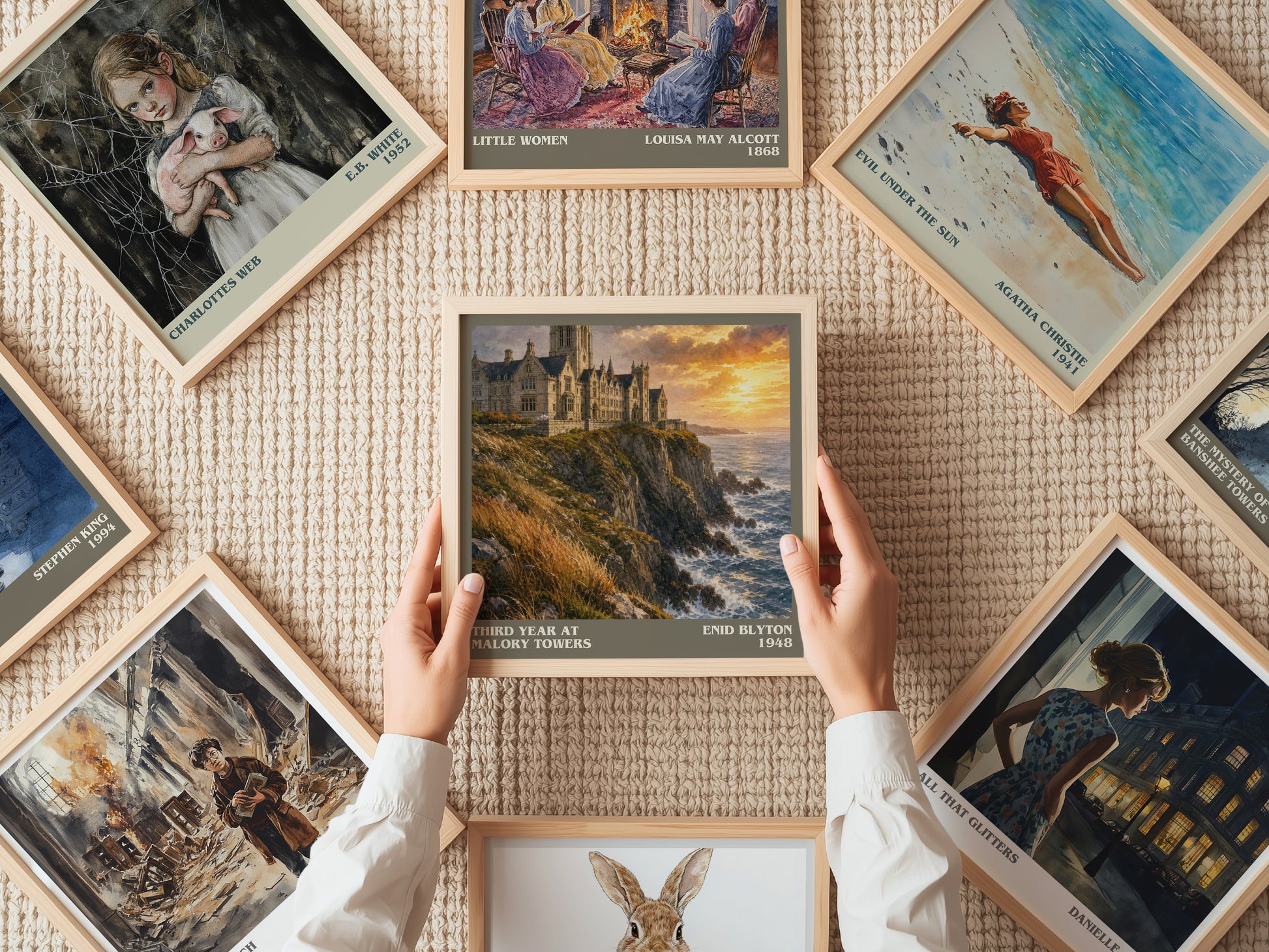 Third Year At Malory Towers literary book poster framed on wall – childrens wall art