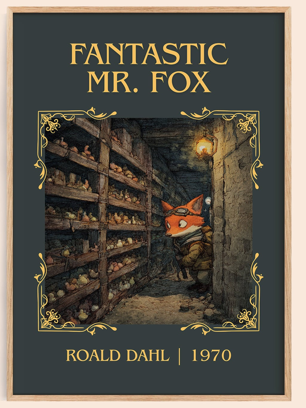 Fantastic Mr. Fox classic book art book poster by Roald Dahl – framed literary art print