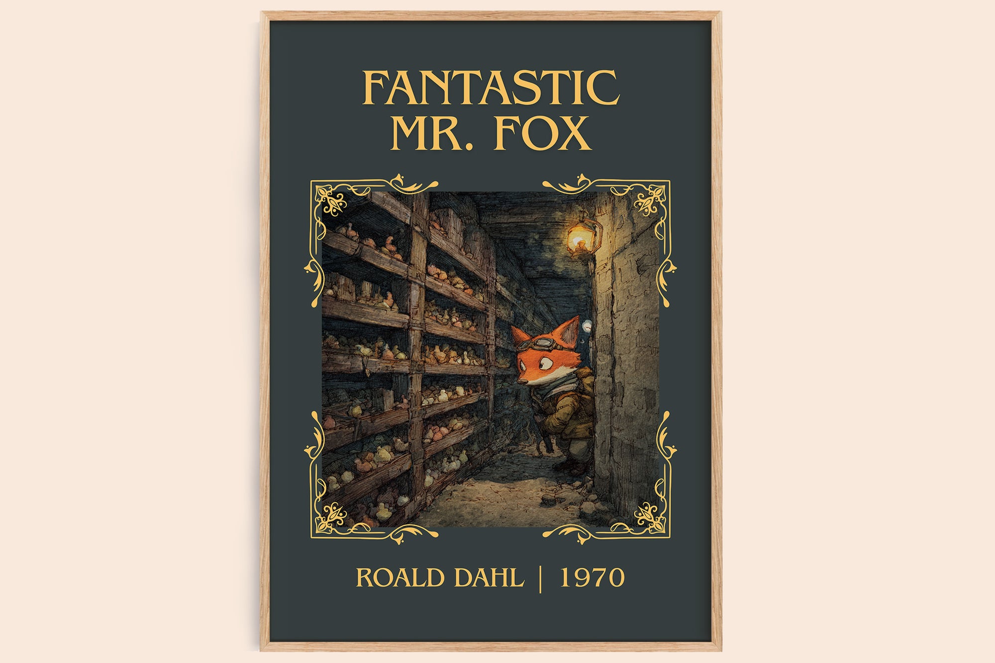 Fantastic Mr. Fox classic book art book poster by Roald Dahl – framed literary art print