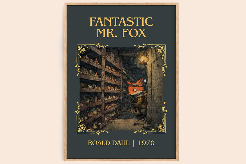 Fantastic Mr. Fox classic book art book poster by Roald Dahl – framed literary art print