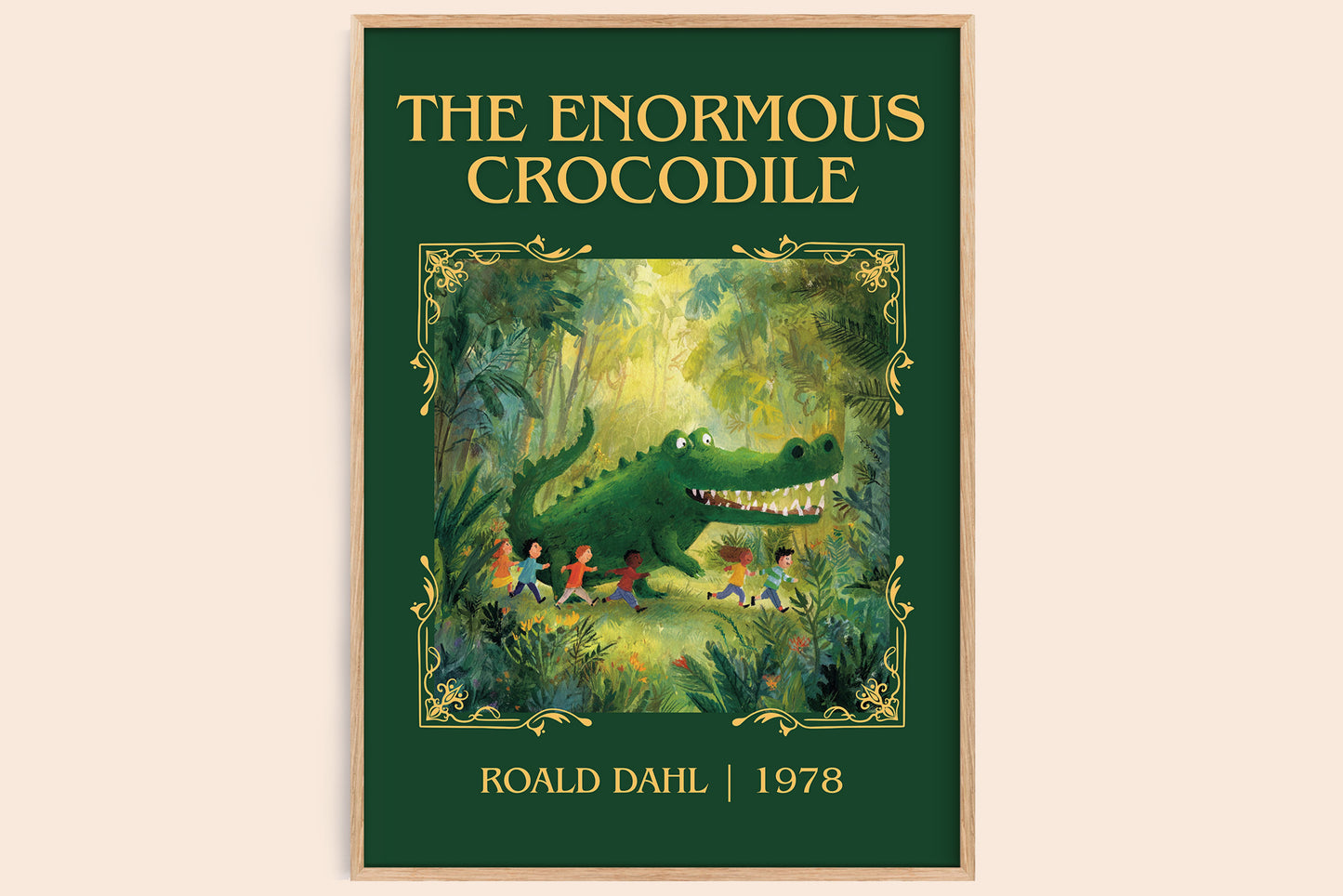 The Enormous Crocodile classic book art book poster by Roald Dahl – framed literary art print