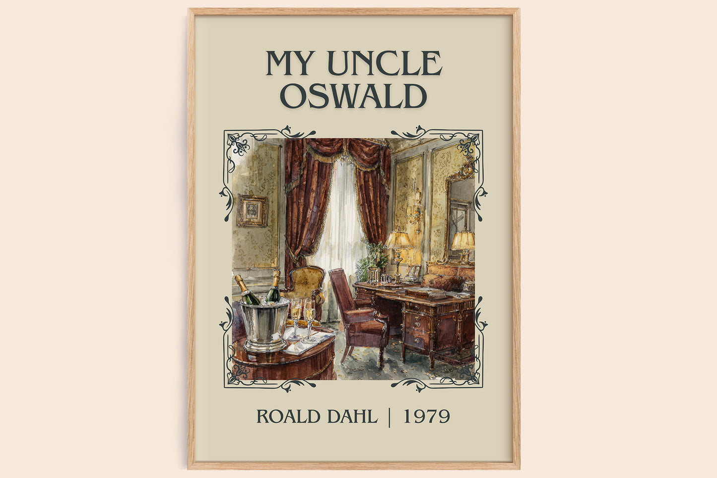 My Uncle Oswald classic book art book poster by Roald Dahl – framed literary art print