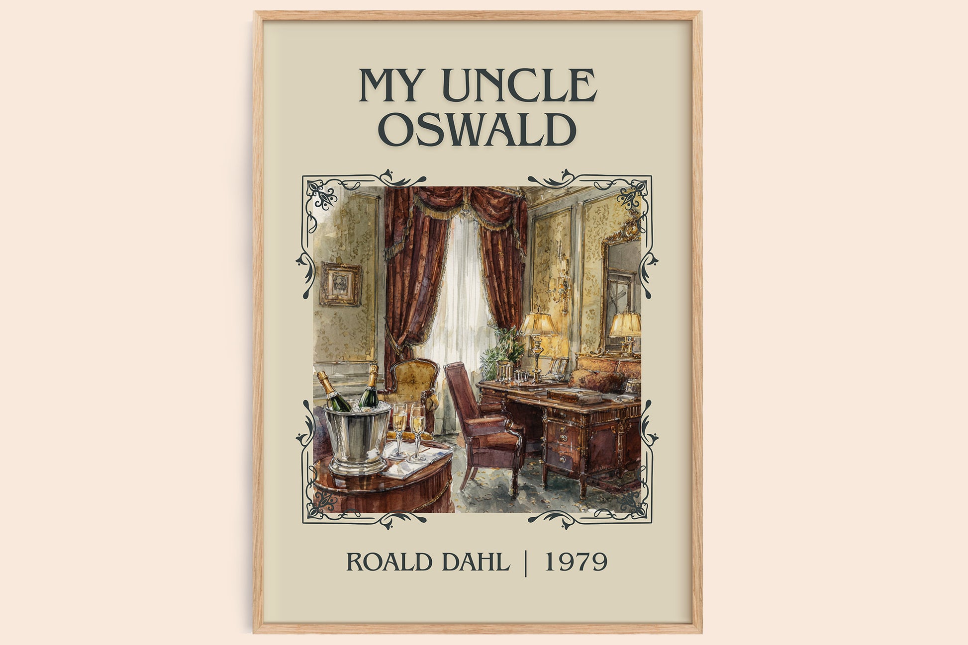 My Uncle Oswald classic book art book poster by Roald Dahl – framed literary art print