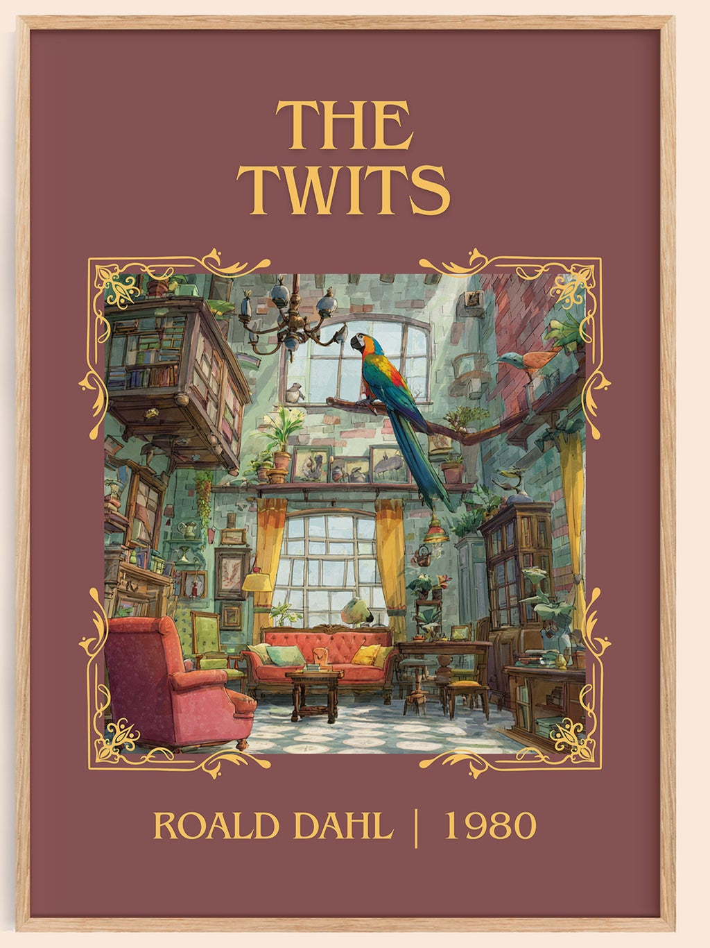 The Twits classic book art book poster by Roald Dahl – framed literary art print