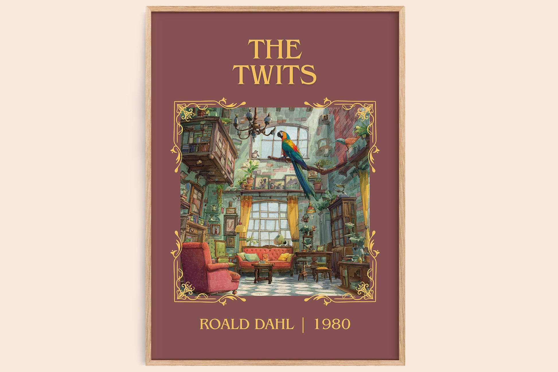 The Twits classic book art book poster by Roald Dahl – framed literary art print