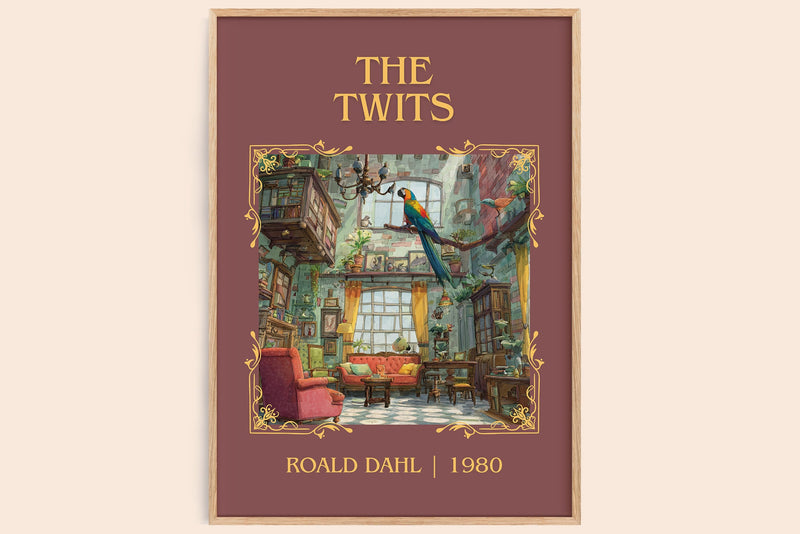 The Twits classic book art book poster by Roald Dahl – framed literary art print