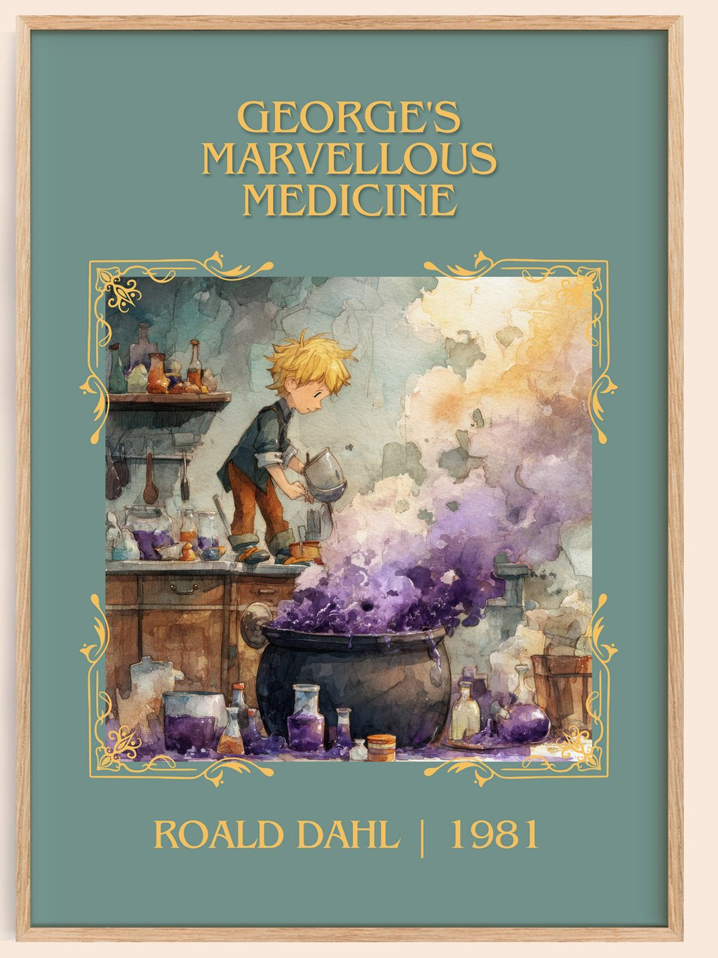 George's Marvellous Medicine Classic Book Art Print by Roald Dahl