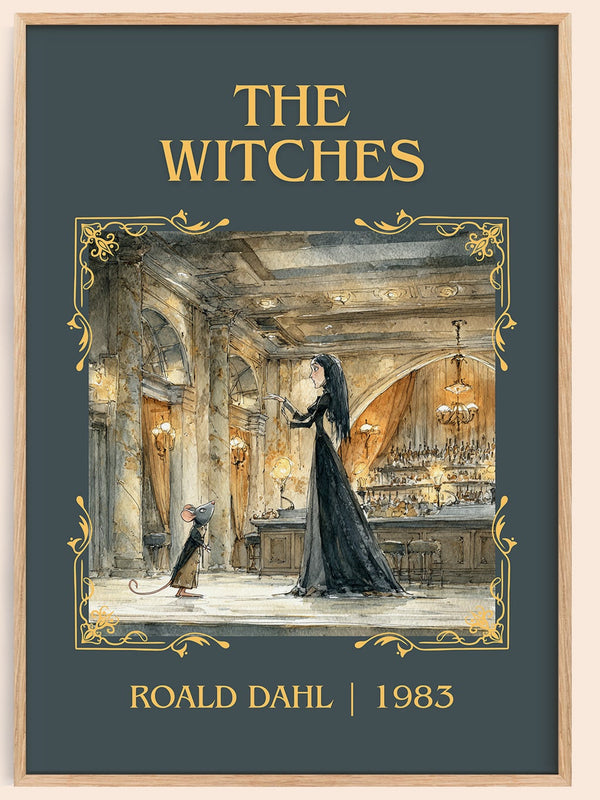 The Witches classic book art book poster by Roald Dahl – framed literary art print