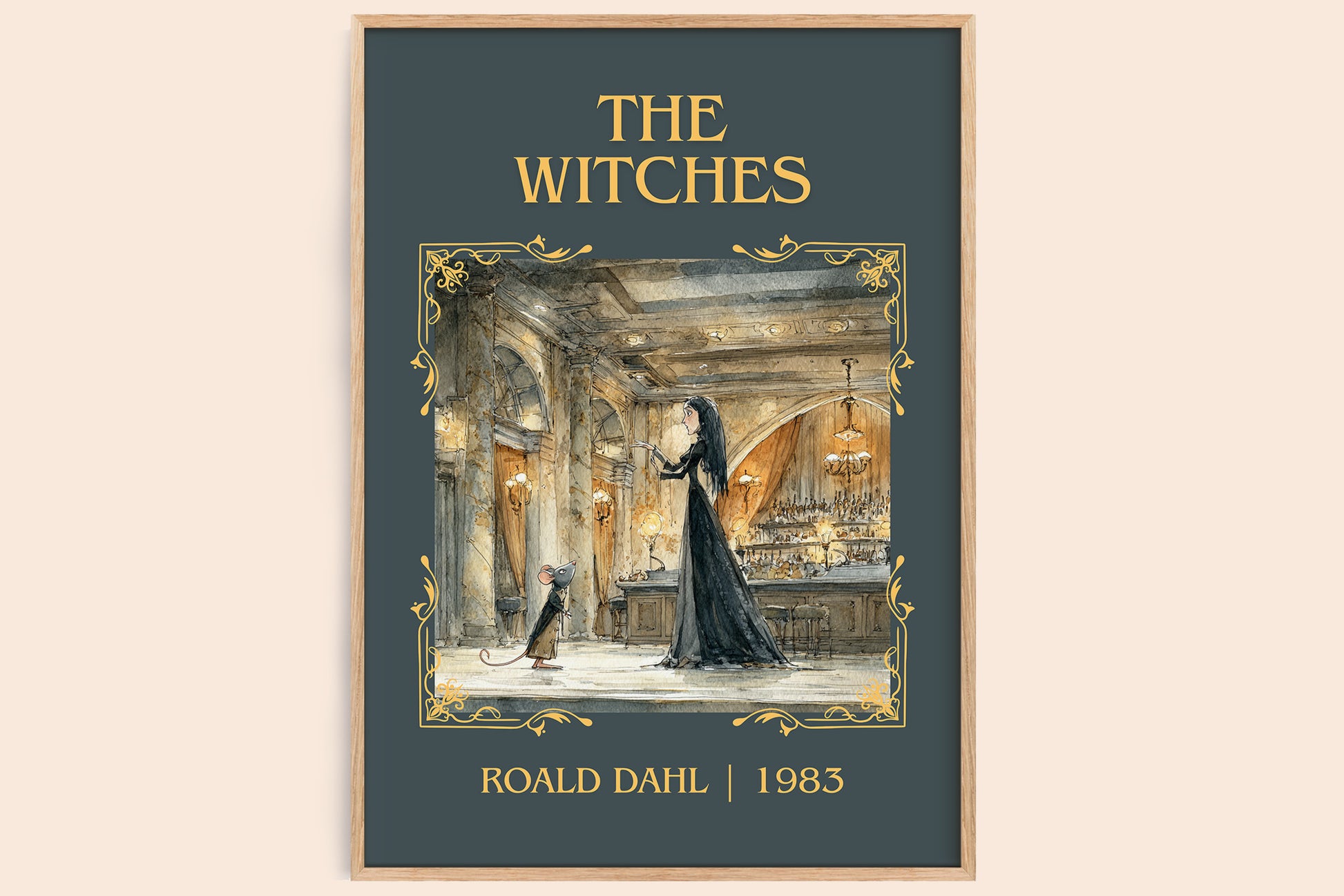 The Witches classic book art book poster by Roald Dahl – framed literary art print
