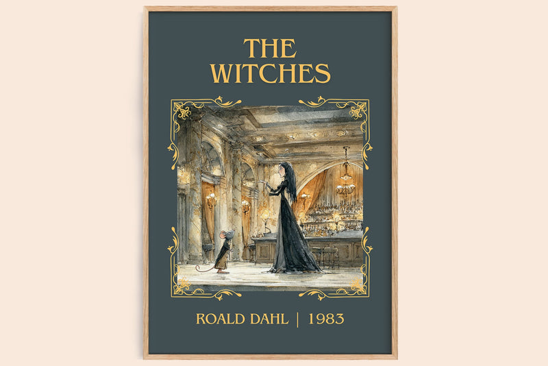 The Witches classic book art book poster by Roald Dahl – framed literary art print