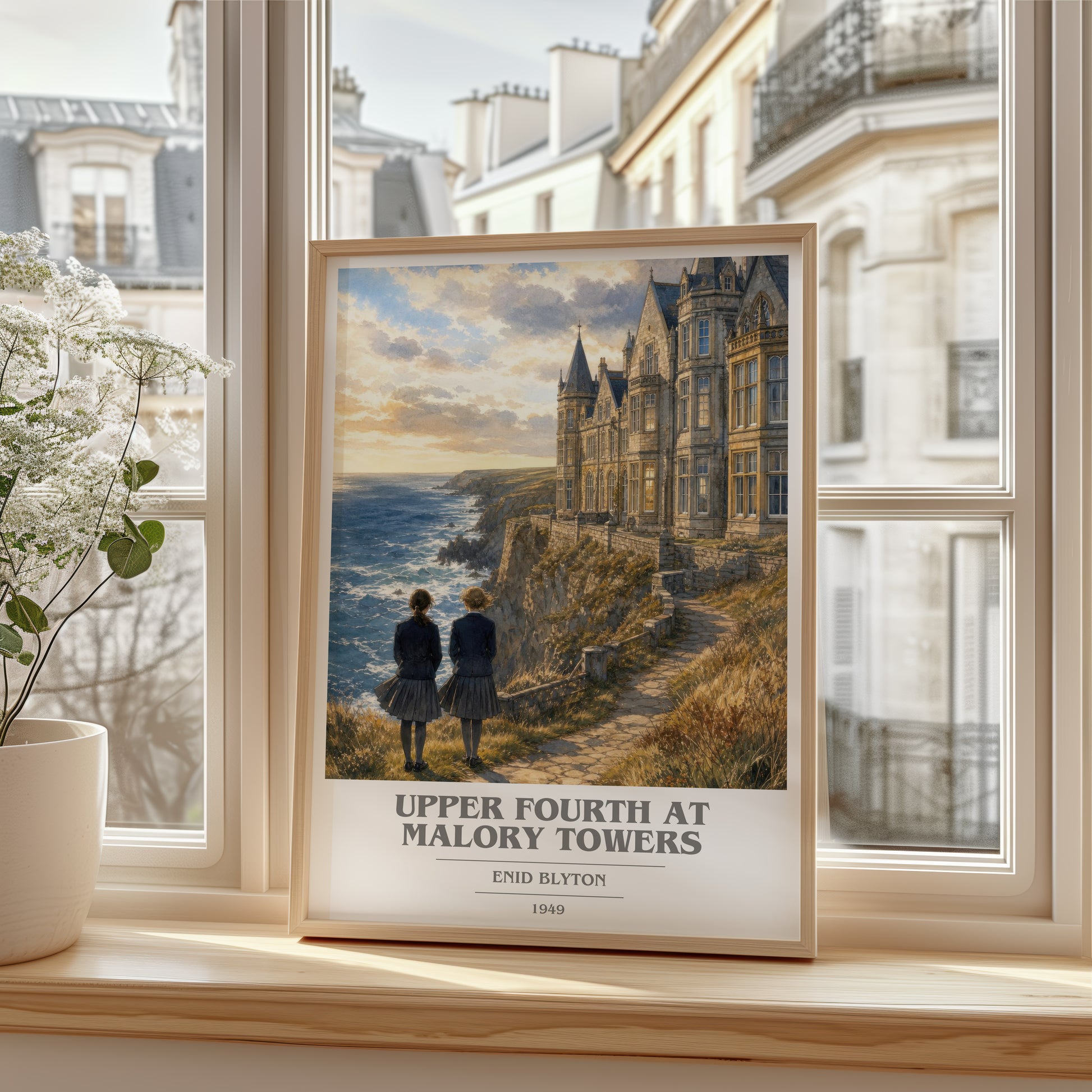 Upper Fourth At Malory Towers book cover poster colour and style options – Enid Blyton book art