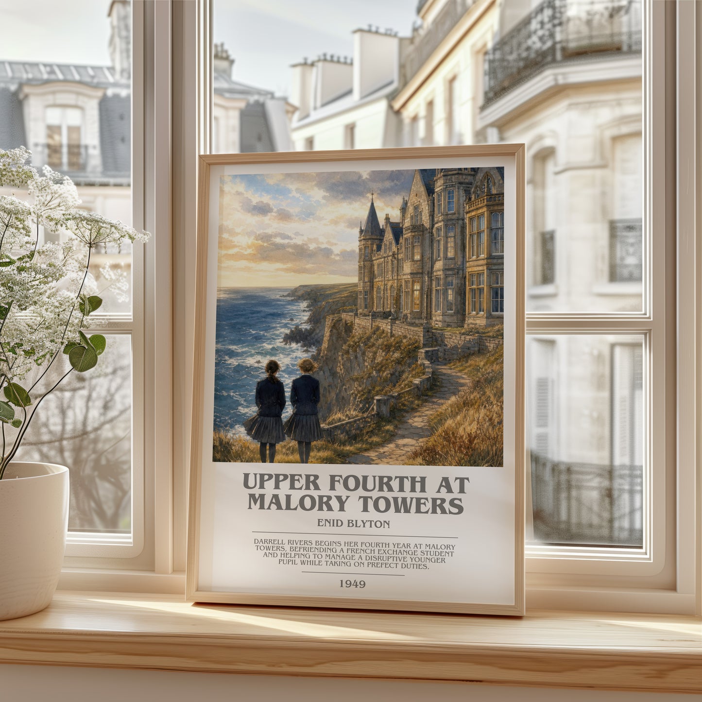 Upper Fourth At Malory Towers bookish poster colour and style options – Enid Blyton book art