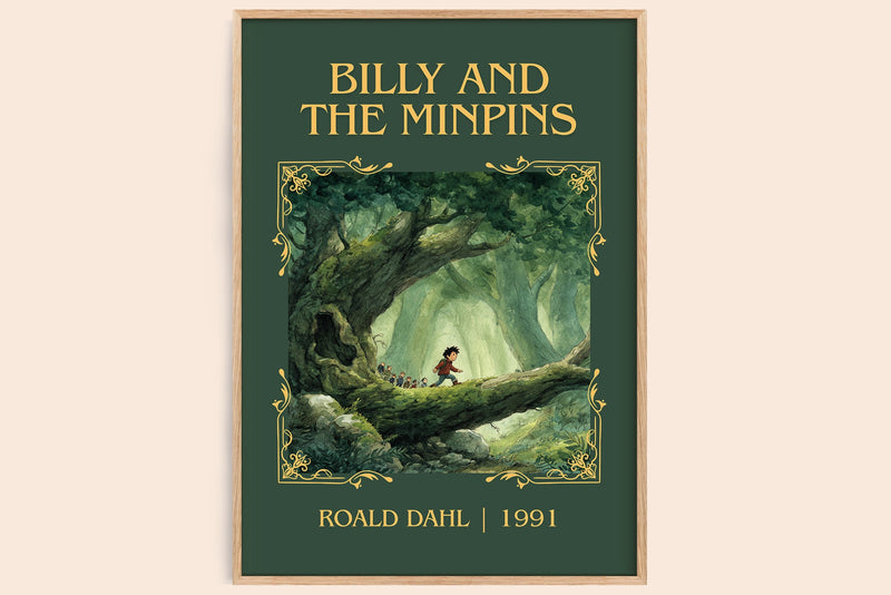 Billy and the Minpins classic book art book poster by Roald Dahl – framed literary art print
