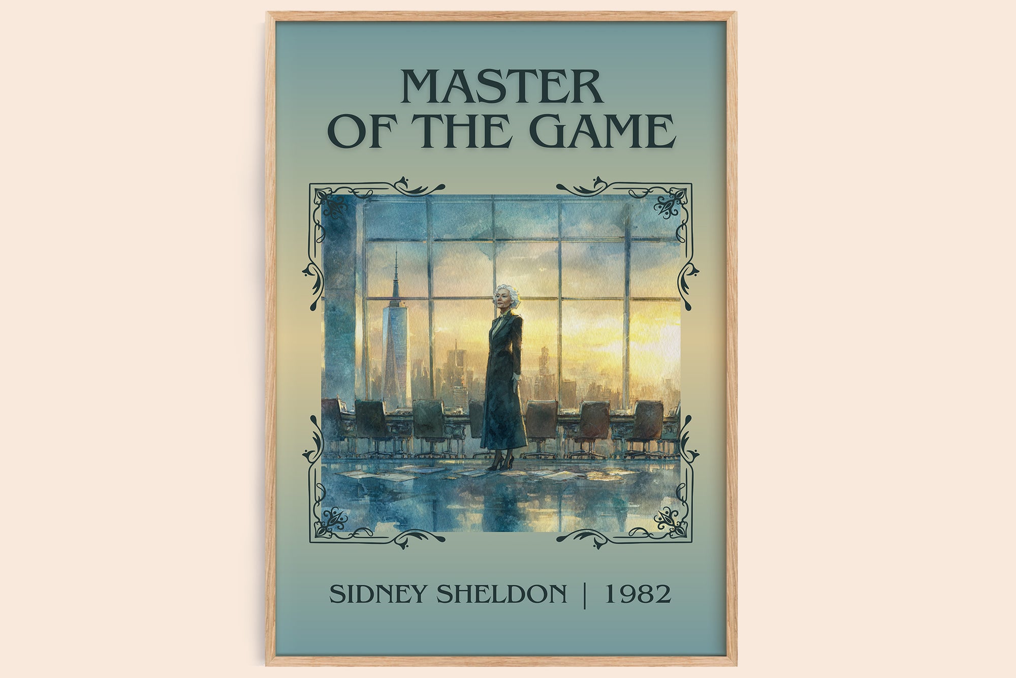 Master of the Game classic book art book poster by Sidney Sheldon – framed literary art print