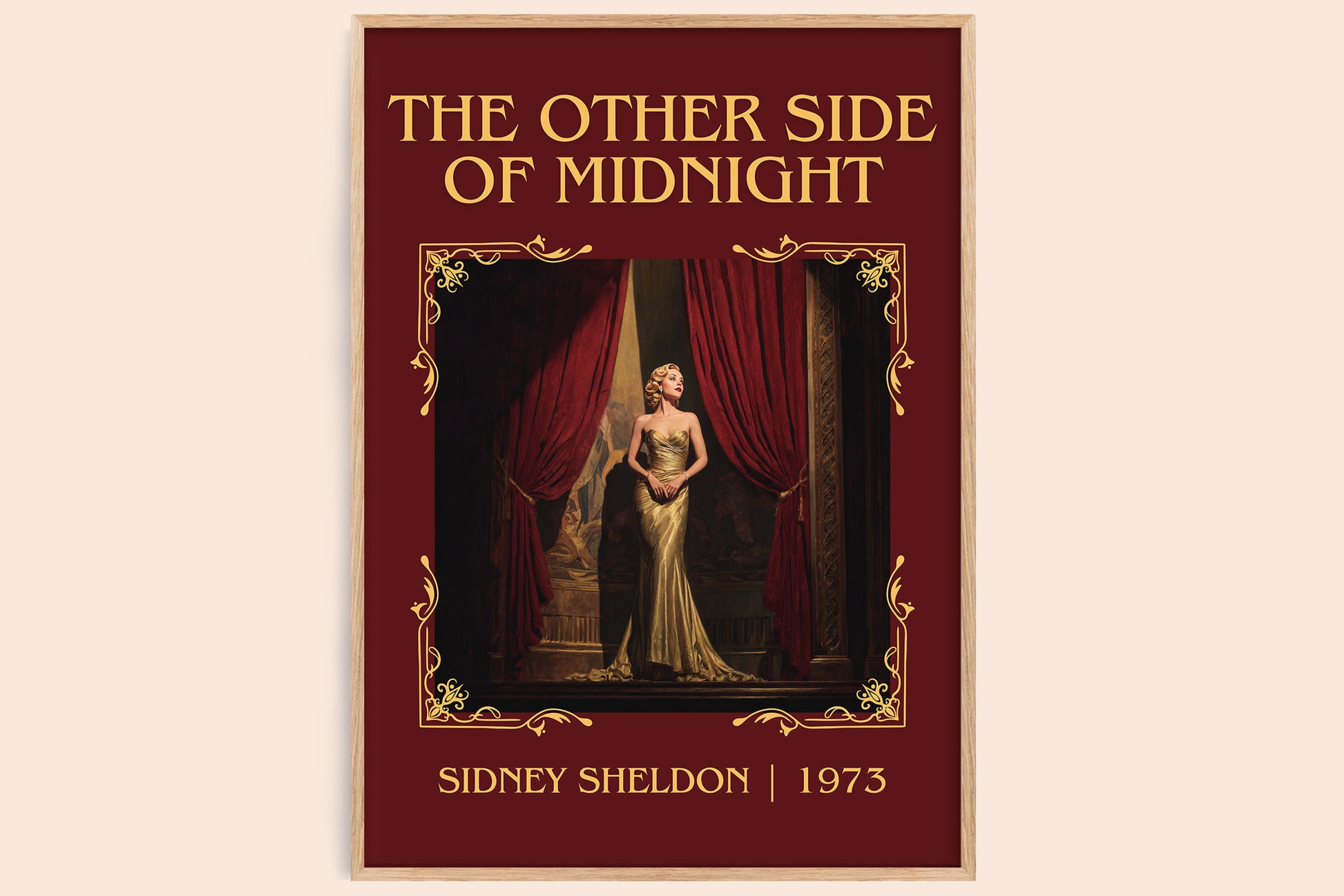 The Other Side of Midnight classic book art book poster by Sidney Sheldon – framed literary art print