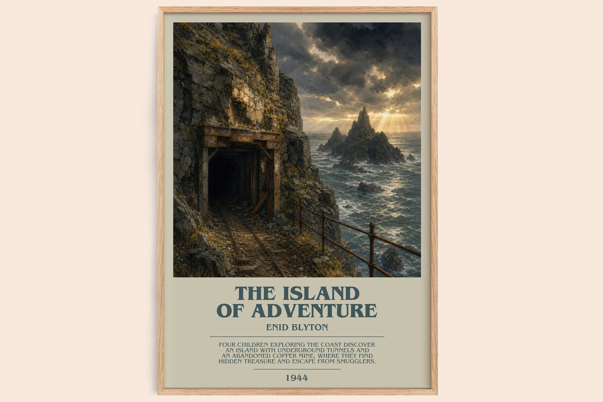 The Island Of Adventure bookish book poster by Enid Blyton – framed literary art print