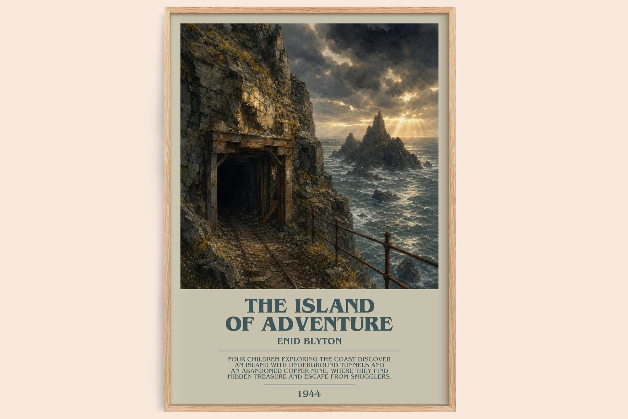 The Island Of Adventure bookish book poster by Enid Blyton – framed literary art print