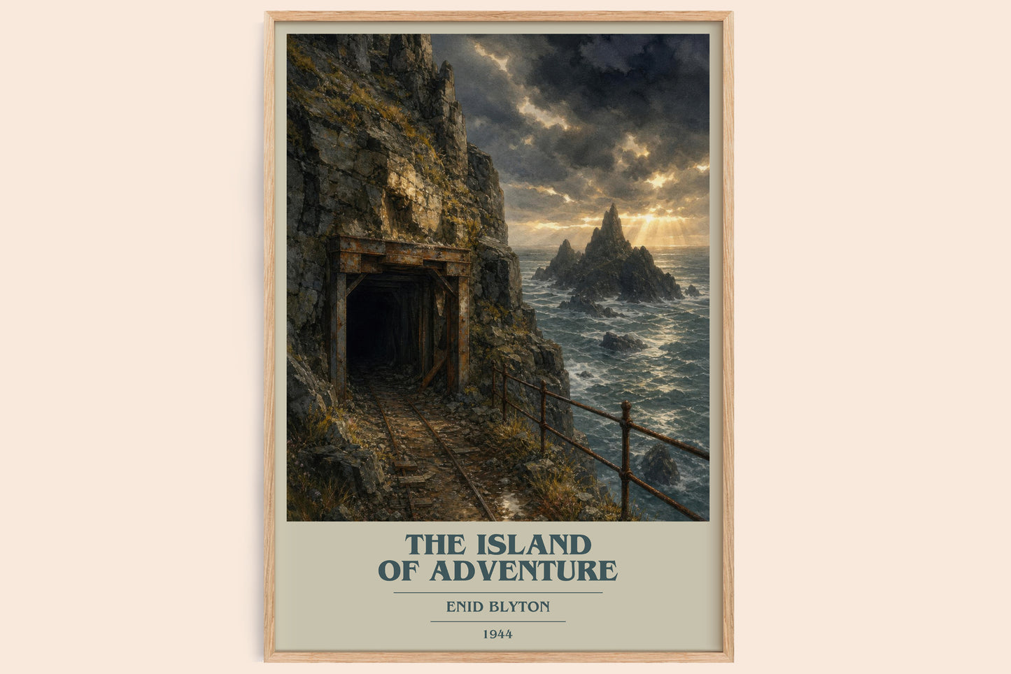 The Island Of Adventure book cover book poster by Enid Blyton – framed literary art print