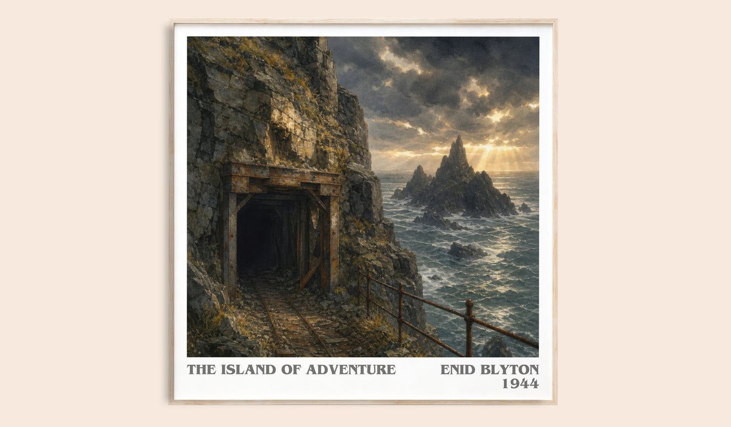 The Island Of Adventure literary book poster by Enid Blyton – framed literary art print