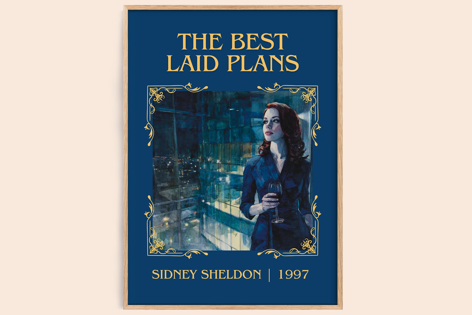 The Best Laid Plans classic book art book poster by Sidney Sheldon – framed literary art print