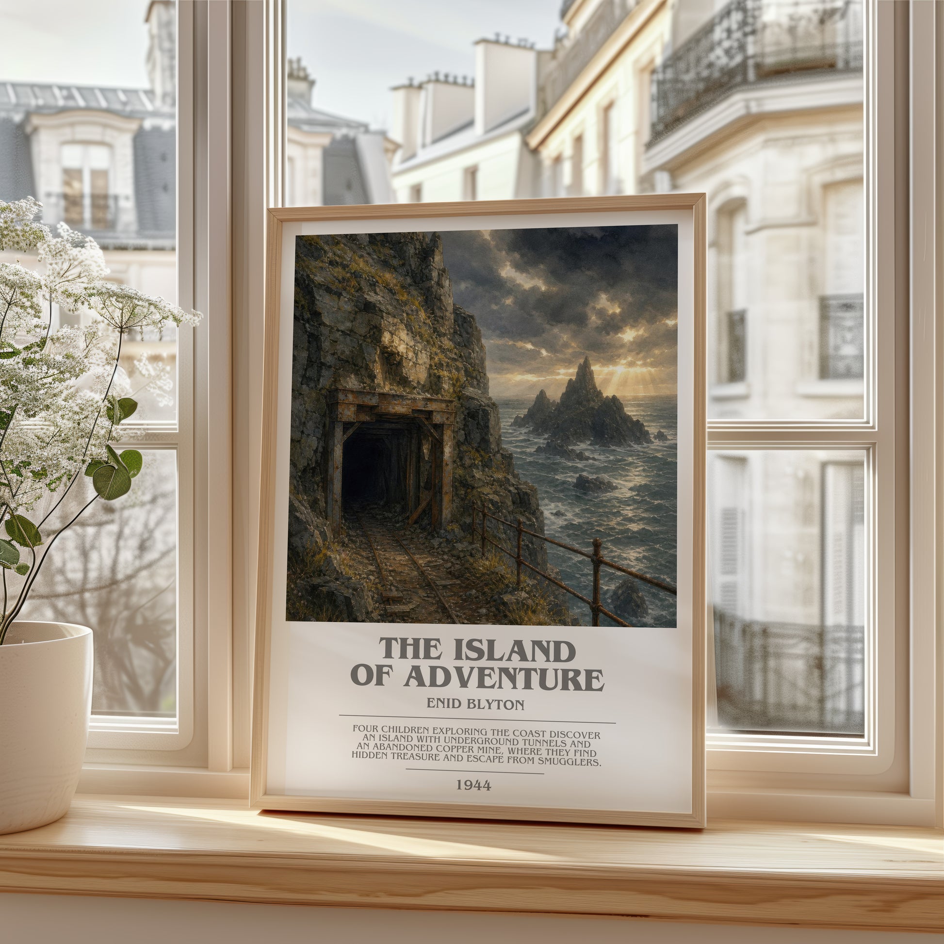 The Island Of Adventure bookish poster colour and style options – Enid Blyton book art
